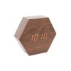 Vente flash ???? Karlsson Horloge Réveil En Bois Square - H. 11 Cm - Marron ????