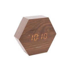 Vente flash ???? Karlsson Horloge Réveil En Bois Square - H. 11 Cm - Marron ????