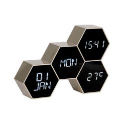 Coupon ???? Karlsson Réveil Six 4 Facettes Hexagonale - Or ✨
