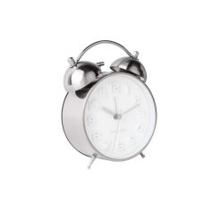 Vente flash ???? Karlsson Horloge Réveil Rétro Mr. White - Diam. 11 Cm - Argent ????