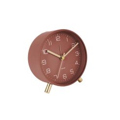 Nouveau ✨ Karlsson Horloge Réveil En Métal Lofty - Diam. 11 Cm - Rouge ????