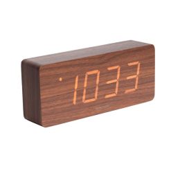 Vente flash ???? Karlsson Horloge Réveil En Bois Square - H. 9 Cm - Marron ????